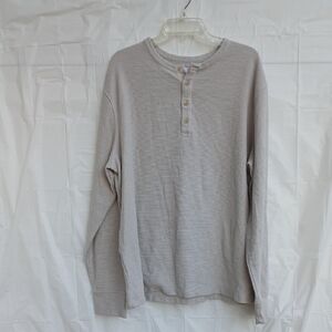 Goodfellow & Co. Men's Long Sleeve Henley Size XXL Beige